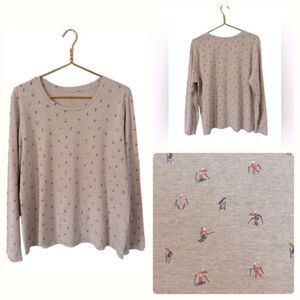 Dip Fun Ski Print‎ Long Sleeve T-Shirt, Size XL